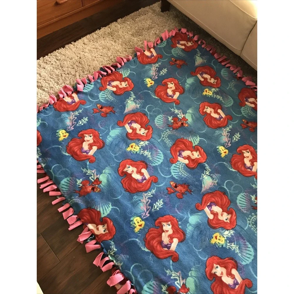 Rare Vintage Disney Little‎ Mermaid Throw Blanket 62